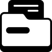 Remove Folder Solid Black Icon vector
