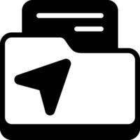 Share Folder Solid Black Icon vector