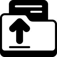 Upload Folder Bold Black Icon vector