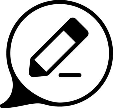 Edit Message Solid Black Icon vector