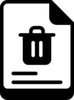 Delete Document Solid Black Icon vector
