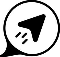 Message Send Solid Black Icon vector