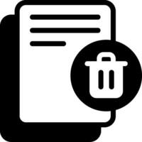 Delete Document Solid Icon vector