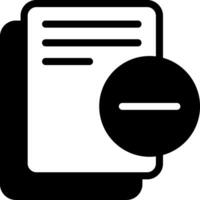 Remove Document Solid Icon vector