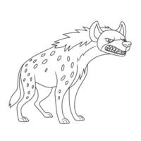 Adorable hyena line art illustration designed for kids to fill with vibrant colors vector