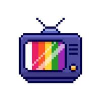 Pixel art a Retro Television game asset design vector