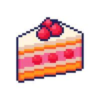 Pixel art Cake Strawberry game asset design vector