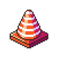Pixel art Traffic cone game asset design vector