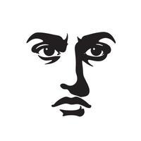 Strong Angry Mood Faces in Cartoon Expression Icon Bundle Collection vector