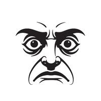 Angry Character Face Set with Cartoon Icons and Strong Expression Lines vector