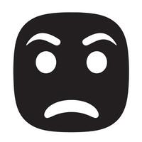 Cartoon Angry Face Icons Expression Bundle with Black and White Emotion Set vector
