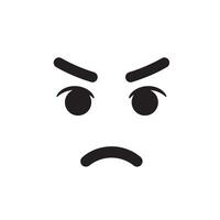 Cartoon Mood Icons Collection with Angry Expression Faces and Serious Looks vector