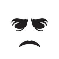 Angry Cartoon Mood Faces Icon Set in Expression Bundle Clean Design vector