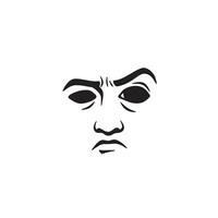 Angry Eyebrow Cartoon Icon Bundle with Face Expression Mood Designs vector