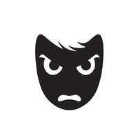 Angry Character Mood Expression Icon Set in Bold Cartoon Style Bundle vector