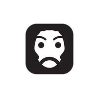 Bold Character Mood Icons in Angry Expression Cartoon Style Face Set vector