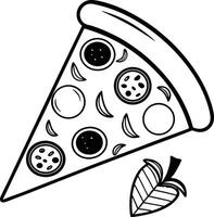 Delicious Single Slice of Pizza with Toppings, Isolated on White Background, Appealing Food Illustration - Professional digital artwork with vibrant colors and detailed composition vector