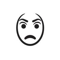 Bundle of Cartoon Faces with Angry Mood Expressions and Bold Eyebrows vector