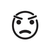 Cartoon Face Mood Icons Bundle with Angry Expression and Serious Looks vector