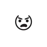Angry Expression Faces Bundle with Cartoon Style Mood and Eyebrow Icons vector