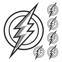 Stylish Hand-Drawn Lightning Bolt Symbol Cool Flash Emblem Design, Perfect for Stickers, Prints, and Apparel vector