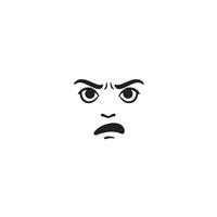 Angry Face Icon Pack with Cartoon Expressions in Bold Monochrome Design vector