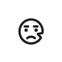 Angry Expression Cartoon Face Icons Set with Bold Eyebrow Mood Bundle vector