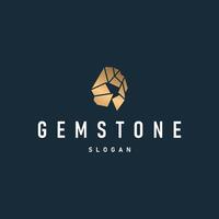 gemstone logo design natural gemstone chunks with a modern simple line vector