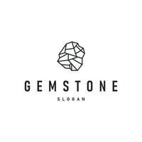 gemstone logo design natural gemstone chunks with a modern simple line concept as a of jewelry simple vector