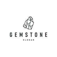 gemstone logo design natural gemstone chunks with a simple line concept as a symbol of jewelry simple illustration template vector