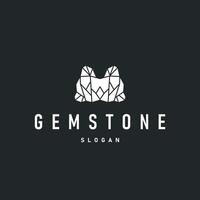 gemstone logo design natural gemstone chunks with a modern simple line concept vector