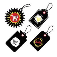 Set of shopping tags vector