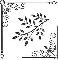 Abstract floral frame elements vector
