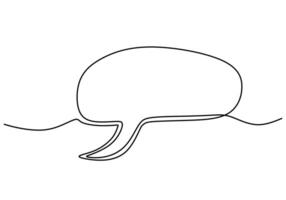 Continuous one line drawing of speech bubble vector