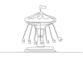 wave swinger game in one single continuous line drawing style isolated on white background. vector
