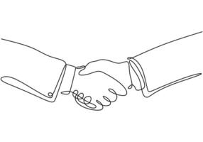 one line illustration of a handshake vector