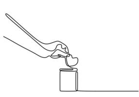 Hand drawn of hand put heart in donate box in one line style. vector