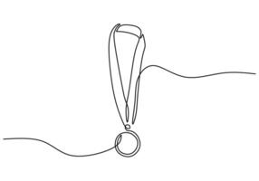 Single continuous one line drawing of medals, awards, olympics illustration. vector