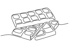 Continuous line drawing of chocolate bar vector