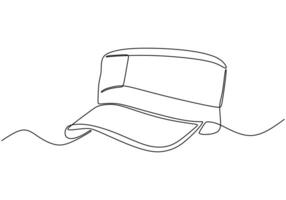 Continuous single drawn one line men hat hand drawn vector
