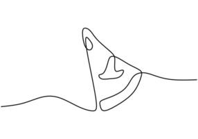 One continuous single line drawing of pizza slice vector