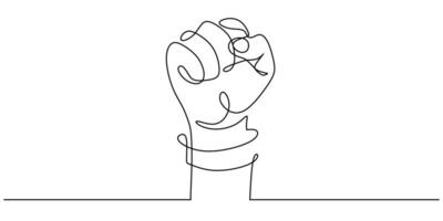 continuous line drawing of fist vector