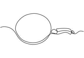 Continuous single line drawing of Frying pan vector
