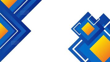 Blue geometric abstract background. Dynamic blue shapes with orange square. Technology background modern hipster futuristic banner vector