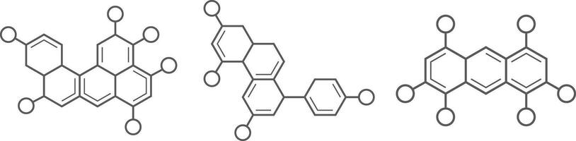 Molecule icon. Molecule model or DNA structure of the substance. Hexagonal structure molecule icon isolated on transparent background vector