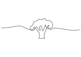 line drawing of broccoli isolated on white background. vegetable food concept . vector