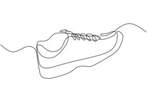 Sneaker shoe in continuous line art drawing style vector