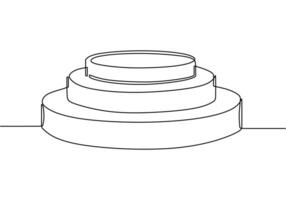 Podium circle display. Continuous one line drawing vector