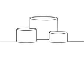 Continuous one line drawing podium vector