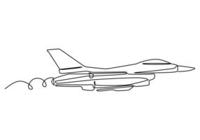 line drawing of airplane jet vehicle and transportation vector